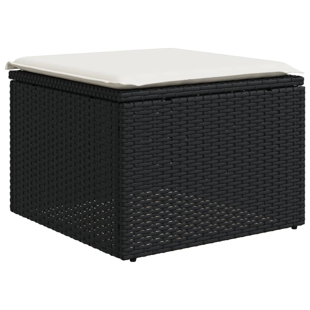 vidaXL Set mobilier de grădină cu perne, 4 piese, negru, poliratan vidaXL Set mobilier de grădină cu perne, 4 piese, negru, poliratan