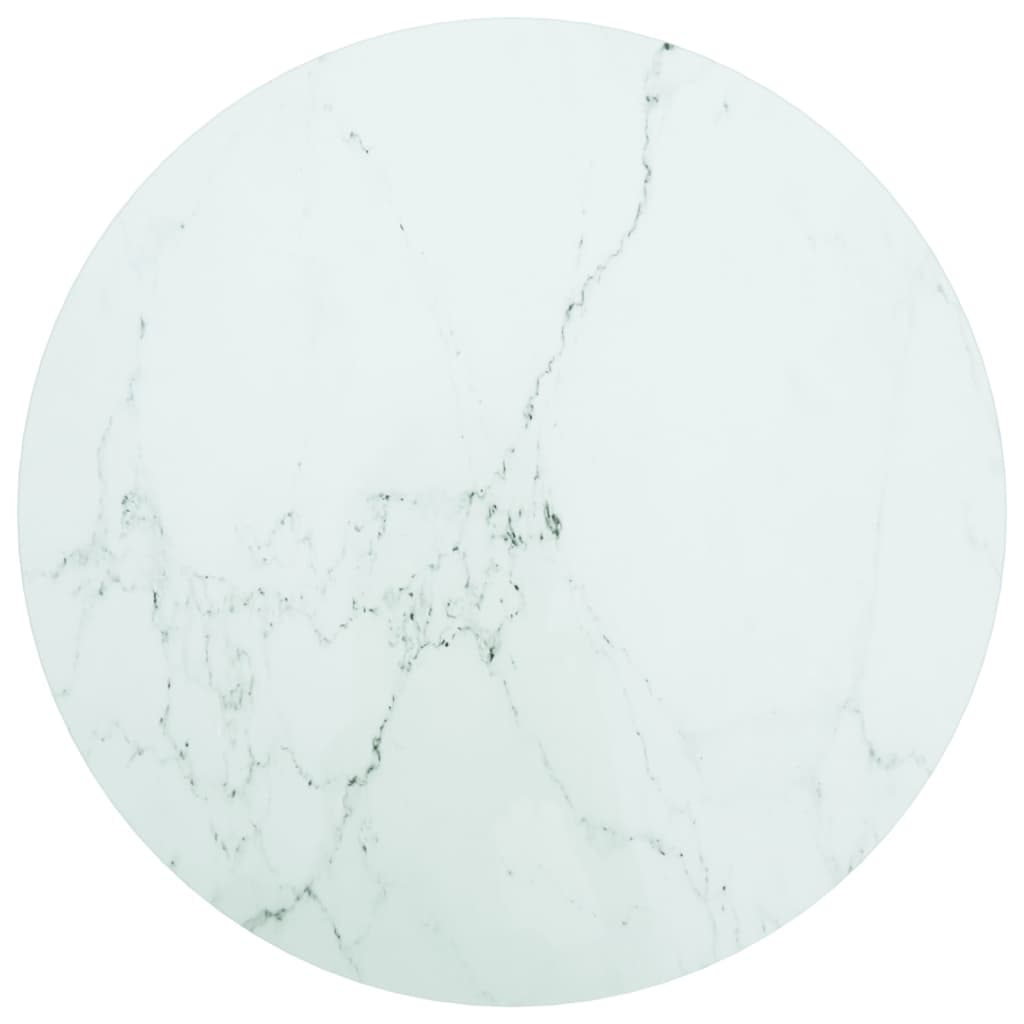 vidaXL Blat masă alb Ø60x0,8 cm, sticlă securizată cu design marmură vidaXL Blat masă alb Ø60x0,8 cm, sticlă securizată cu design marmură