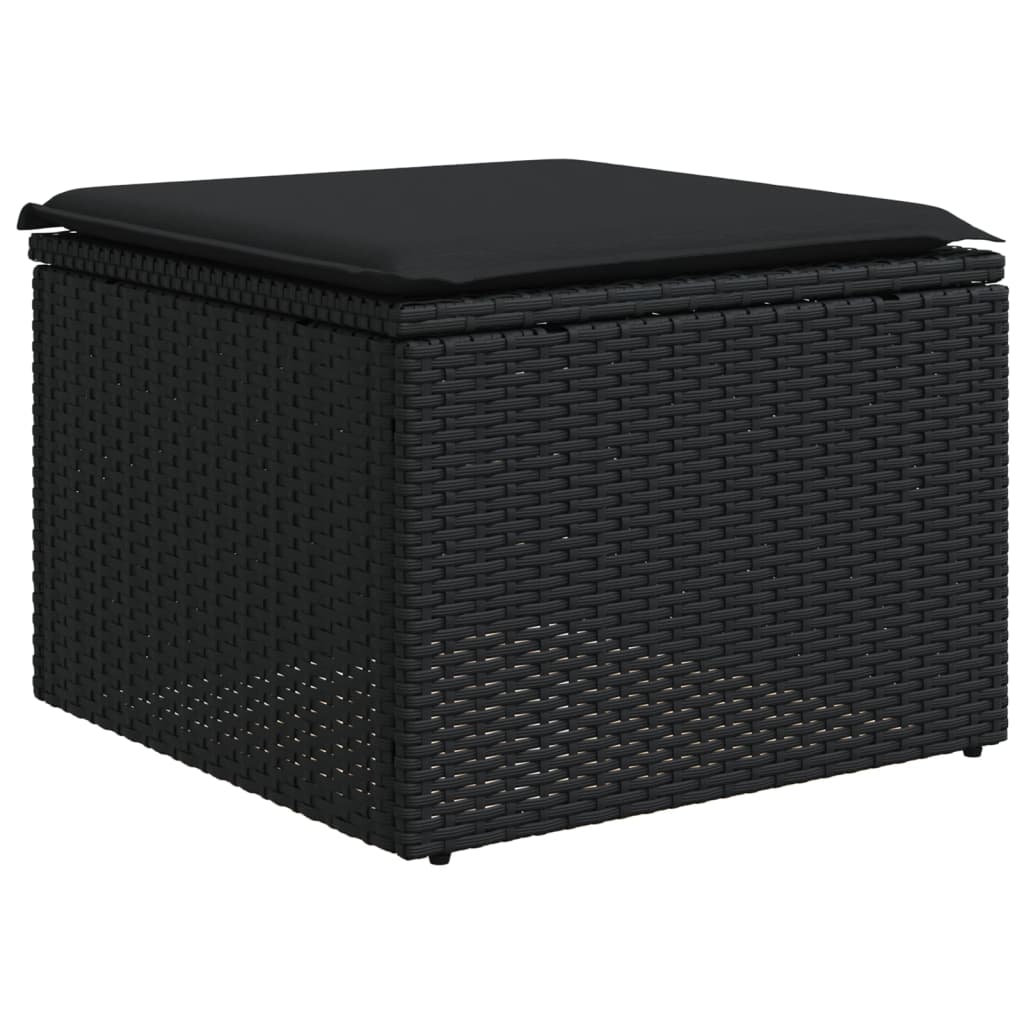 vidaXL Set mobilier de grădină cu perne, 6 piese, negru, poliratan vidaXL Set mobilier de grădină cu perne, 6 piese, negru, poliratan