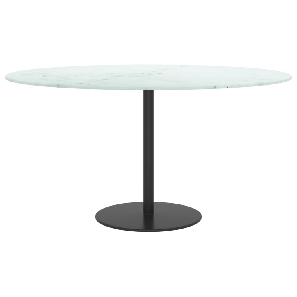 vidaXL Blat masă alb Ø80x1 cm sticlă securizată cu design de marmură vidaXL Blat masă alb Ø80x1 cm sticlă securizată cu design de marmură