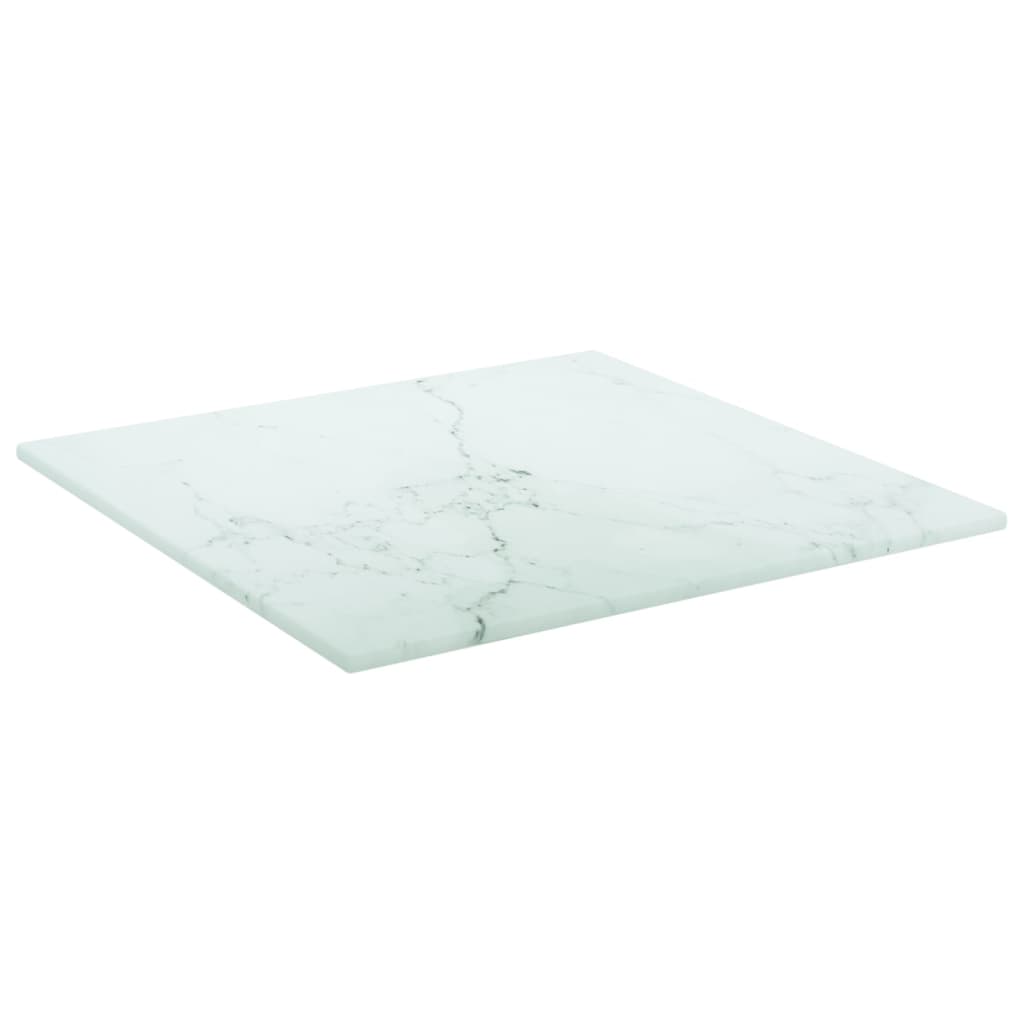 vidaXL Blat masă alb 30x30 cm 6 mm sticlă securizată design marmură vidaXL Blat masă alb 30x30 cm 6 mm sticlă securizată design marmură