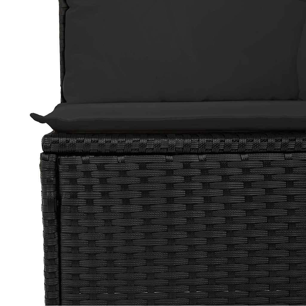 vidaXL Set mobilier de grădină cu perne, 6 piese, negru, poliratan vidaXL Set mobilier de grădină cu perne, 6 piese, negru, poliratan