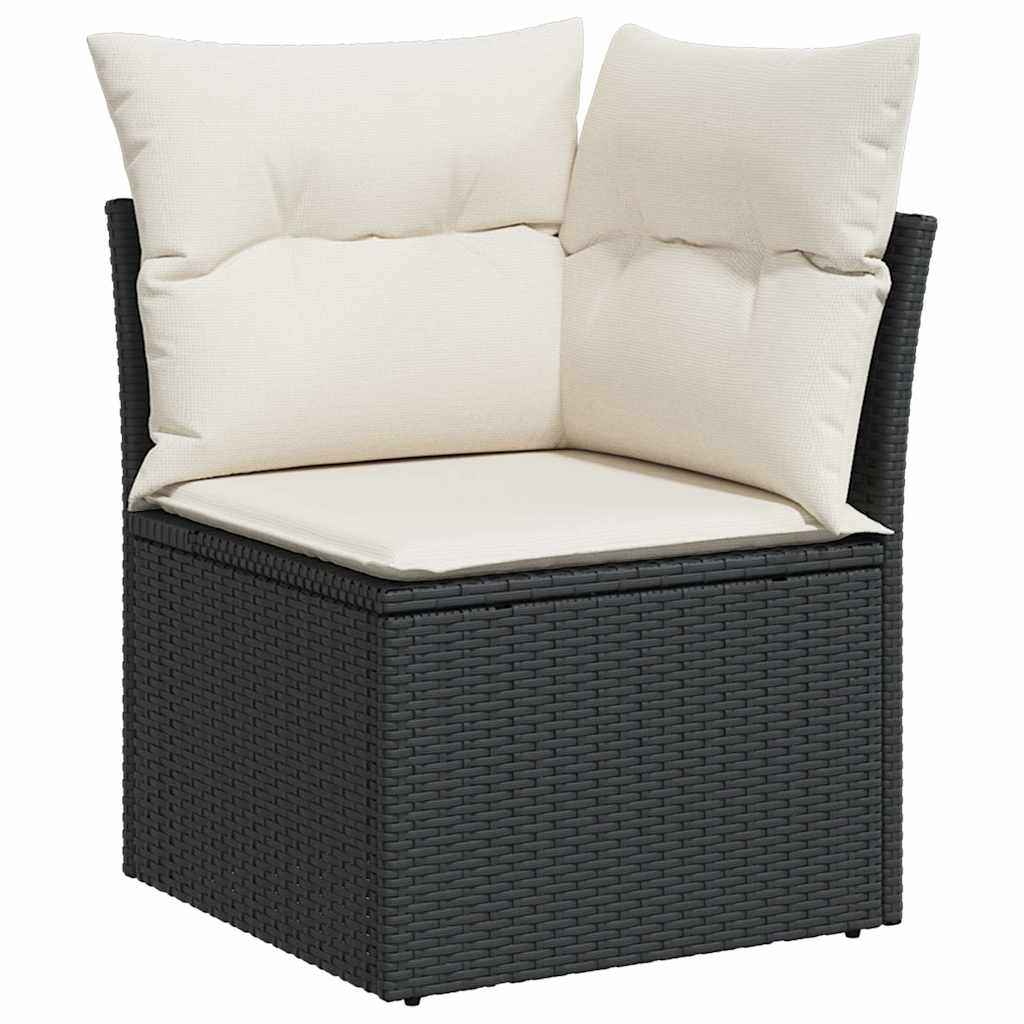 vidaXL Set mobilier de grădină cu perne, 6 piese, negru, poliratan vidaXL Set mobilier de grădină cu perne, 6 piese, negru, poliratan
