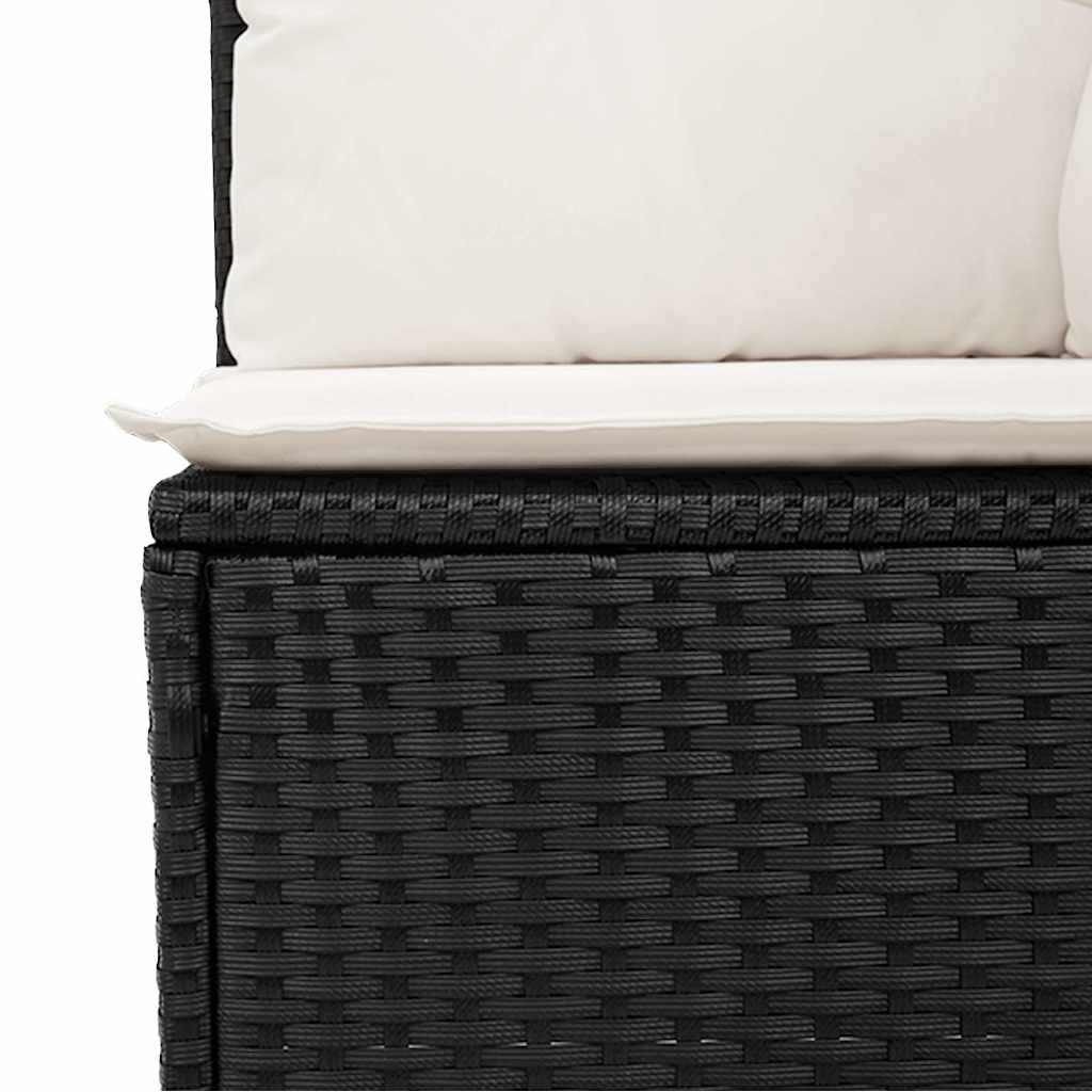 vidaXL Set mobilier de grădină cu perne, 6 piese, negru, poliratan vidaXL Set mobilier de grădină cu perne, 6 piese, negru, poliratan