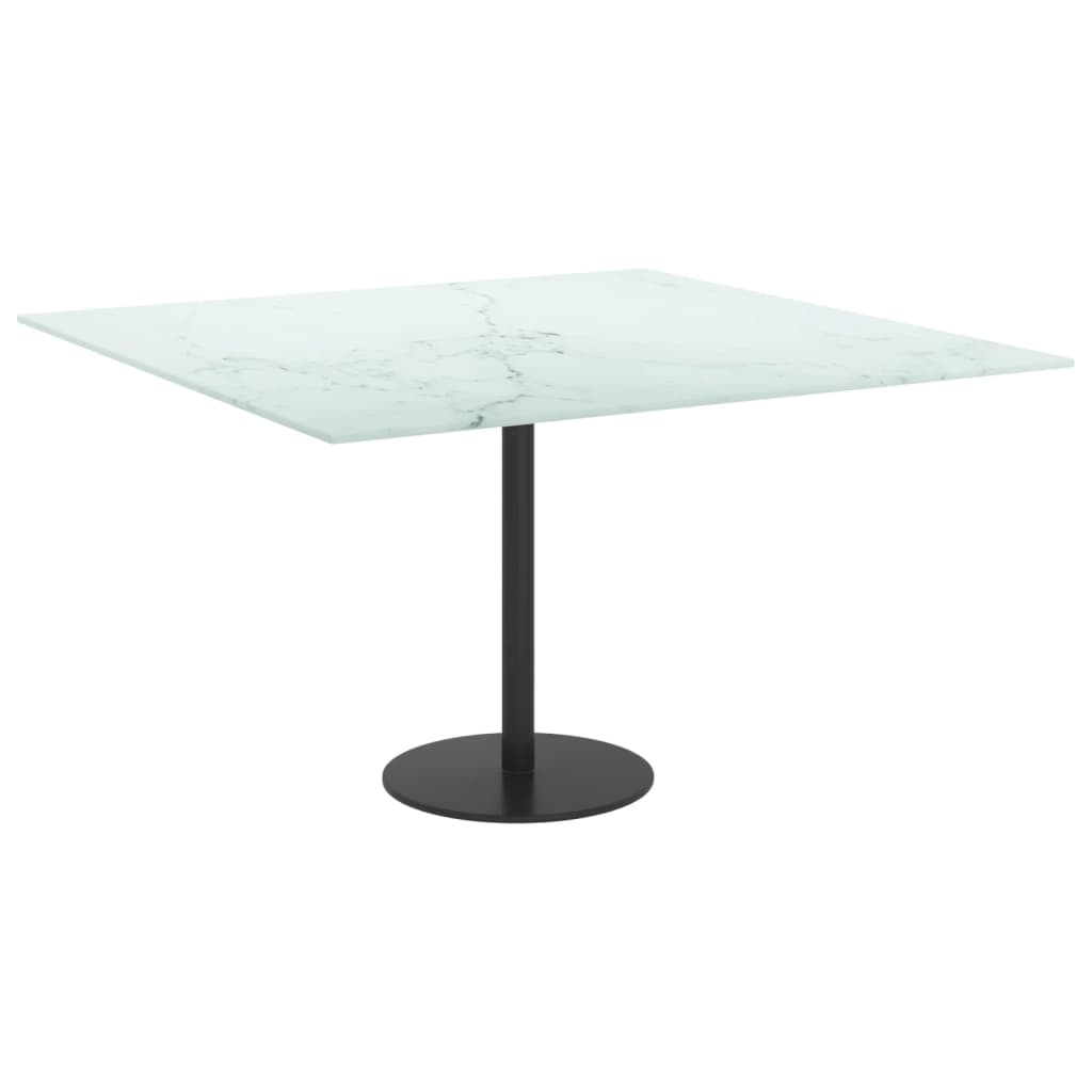 vidaXL Blat masă alb 70x70 cm 6 mm sticlă securizată design marmură vidaXL Blat masă alb 70x70 cm 6 mm sticlă securizată design marmură