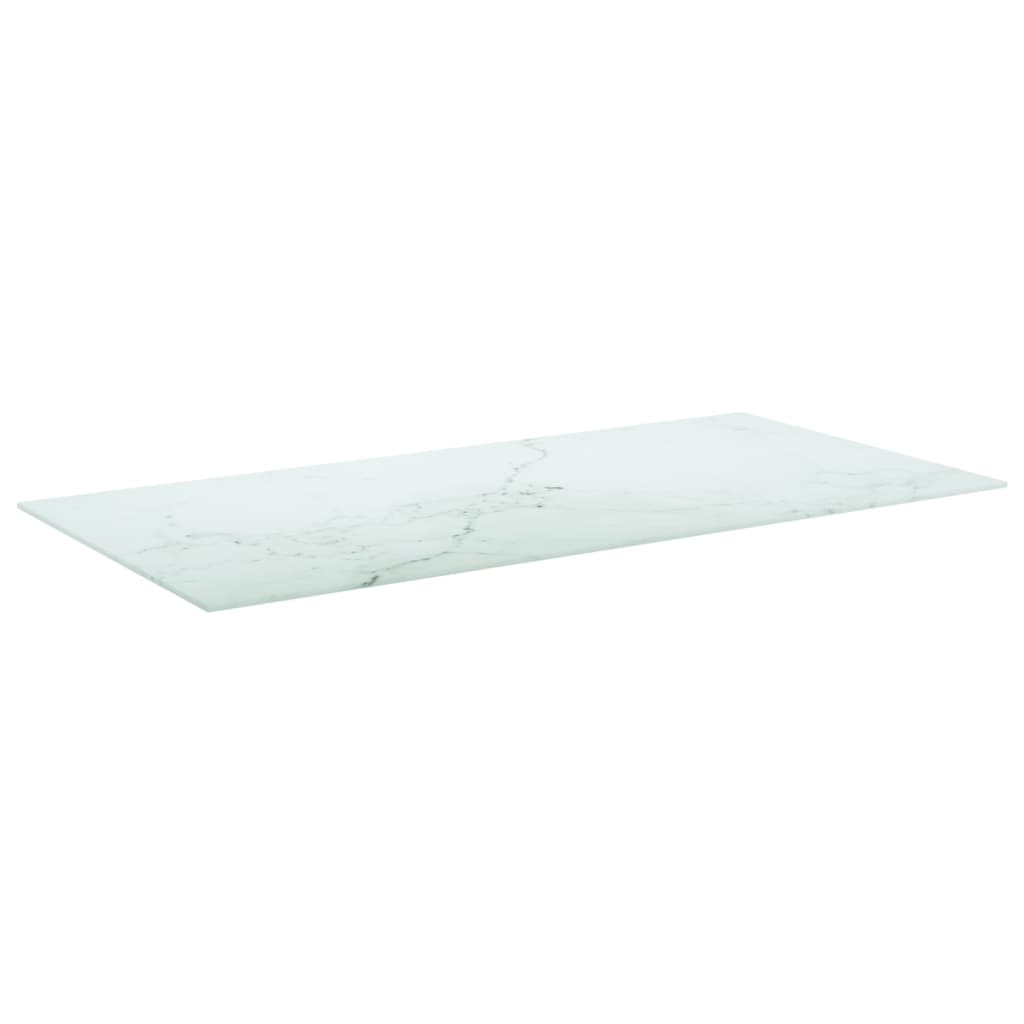 vidaXL Blat masă alb 100x50 cm 6 mm sticlă securizată design marmură vidaXL Blat masă alb 100x50 cm 6 mm sticlă securizată design marmură