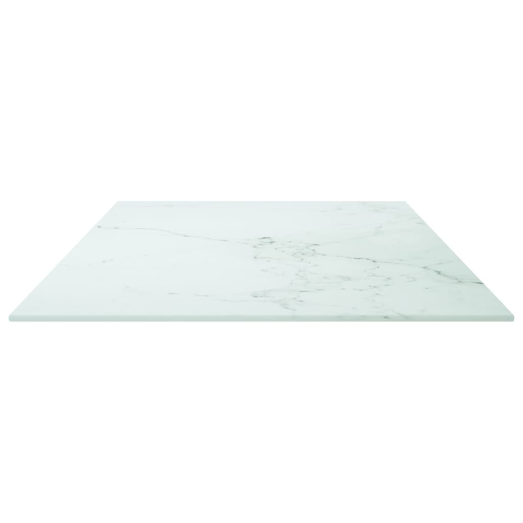vidaXL Blat masă alb 100x50 cm 6 mm sticlă securizată design marmură vidaXL Blat masă alb 100x50 cm 6 mm sticlă securizată design marmură