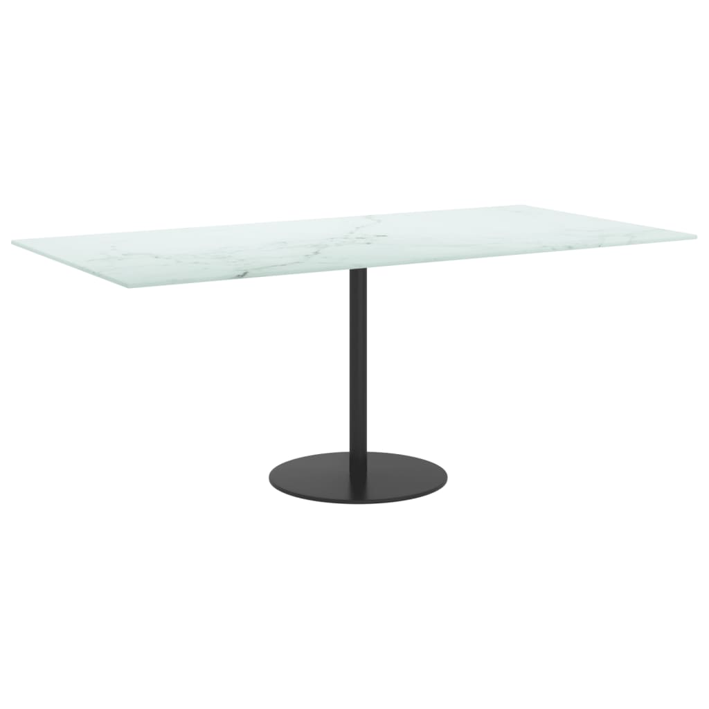 vidaXL Blat masă alb 100x50 cm 6 mm sticlă securizată design marmură vidaXL Blat masă alb 100x50 cm 6 mm sticlă securizată design marmură