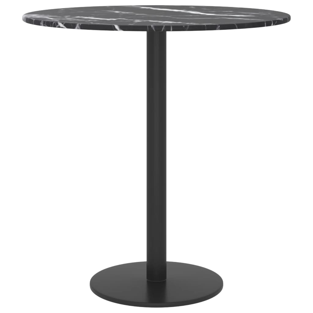 vidaXL Blat masă negru Ø40x0,8 cm, sticlă securizată cu design marmură vidaXL Blat masă negru Ø40x0,8 cm, sticlă securizată cu design marmură