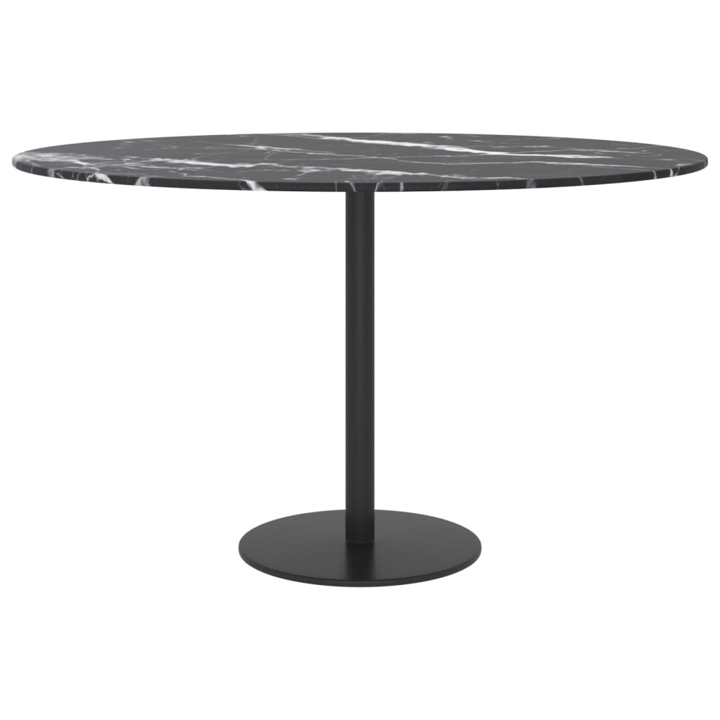 vidaXL Blat masă negru Ø70x0,8 cm, sticlă securizată cu design marmură vidaXL Blat masă negru Ø70x0,8 cm, sticlă securizată cu design marmură