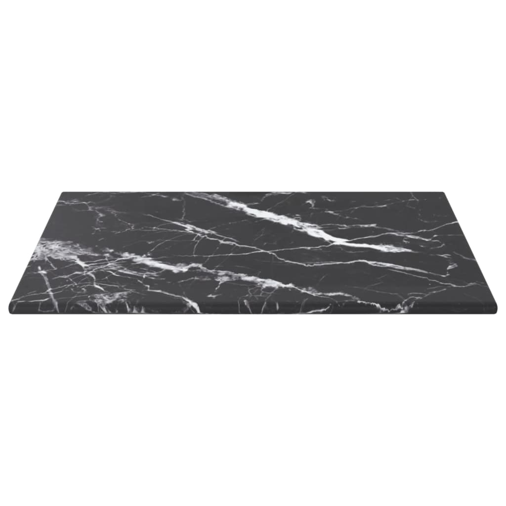 vidaXL Blat masă negru 30x30 cm 6 mm sticlă securizată design marmură vidaXL Blat masă negru 30x30 cm 6 mm sticlă securizată design marmură