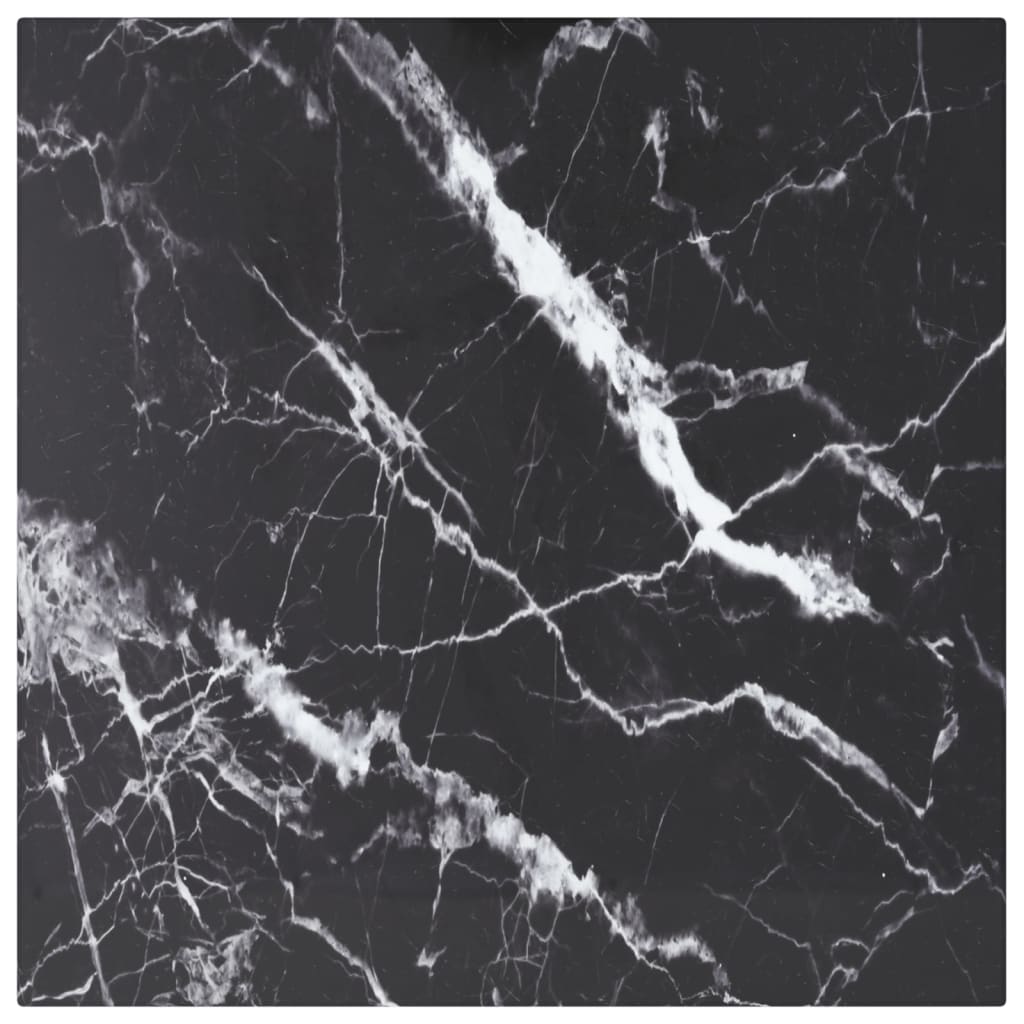 vidaXL Blat masă negru 40x40 cm 6 mm sticlă securizată design marmură vidaXL Blat masă negru 40x40 cm 6 mm sticlă securizată design marmură