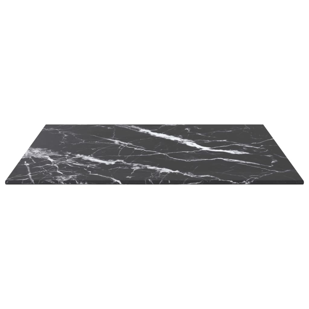 vidaXL Blat masă negru 50x50 cm 6 mm sticlă securizată design marmură vidaXL Blat masă negru 50x50 cm 6 mm sticlă securizată design marmură