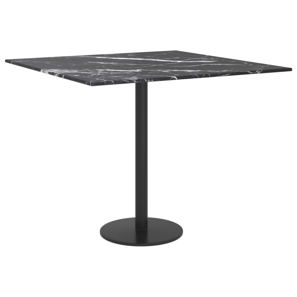 vidaXL Blat masă negru 50x50 cm 6 mm sticlă securizată design marmură vidaXL Blat masă negru 50x50 cm 6 mm sticlă securizată design marmură