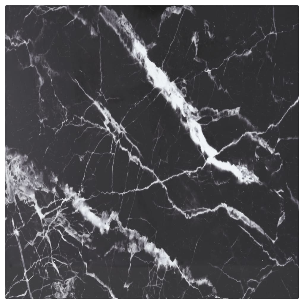 vidaXL Blat masă negru 50x50 cm 6 mm sticlă securizată design marmură vidaXL Blat masă negru 50x50 cm 6 mm sticlă securizată design marmură