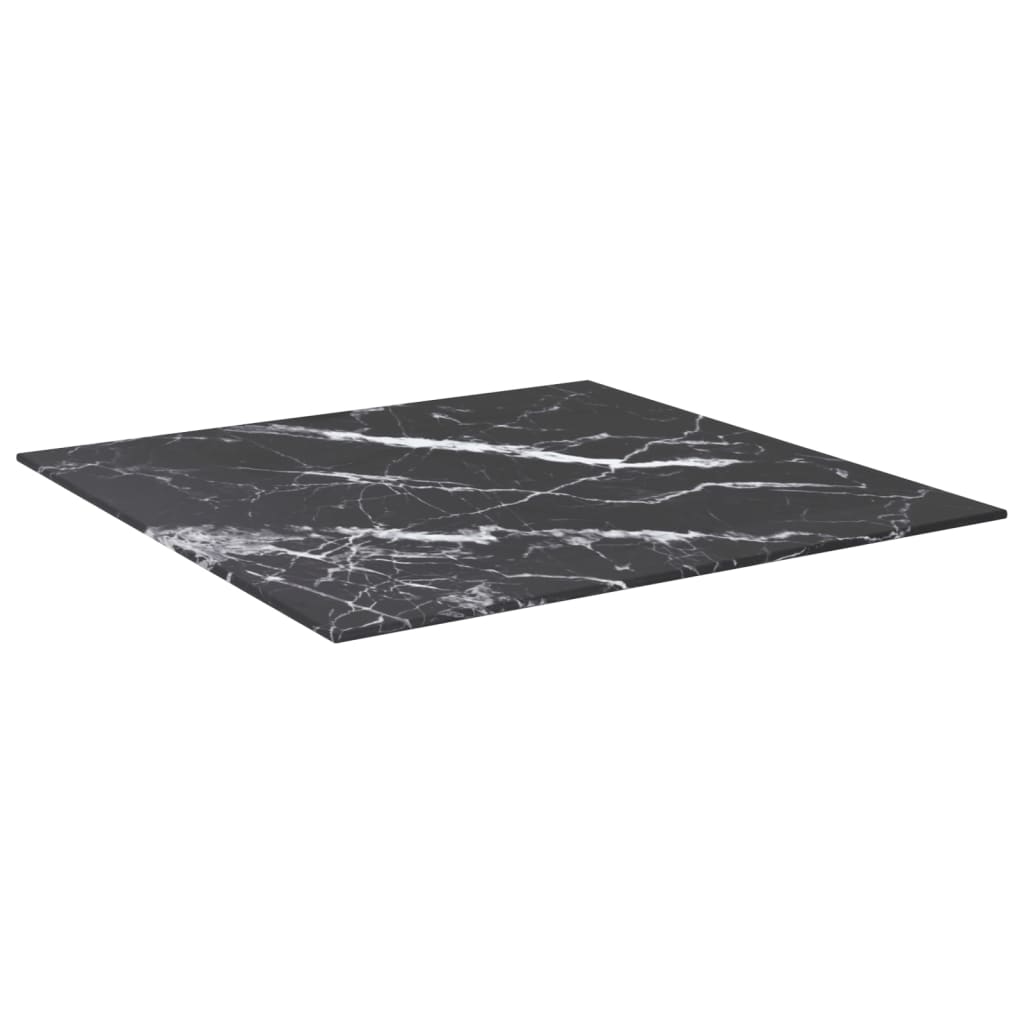 vidaXL Blat masă negru 60x60cm 6mm sticlă securizată design de marmură vidaXL Blat masă negru 60x60cm 6mm sticlă securizată design de marmură