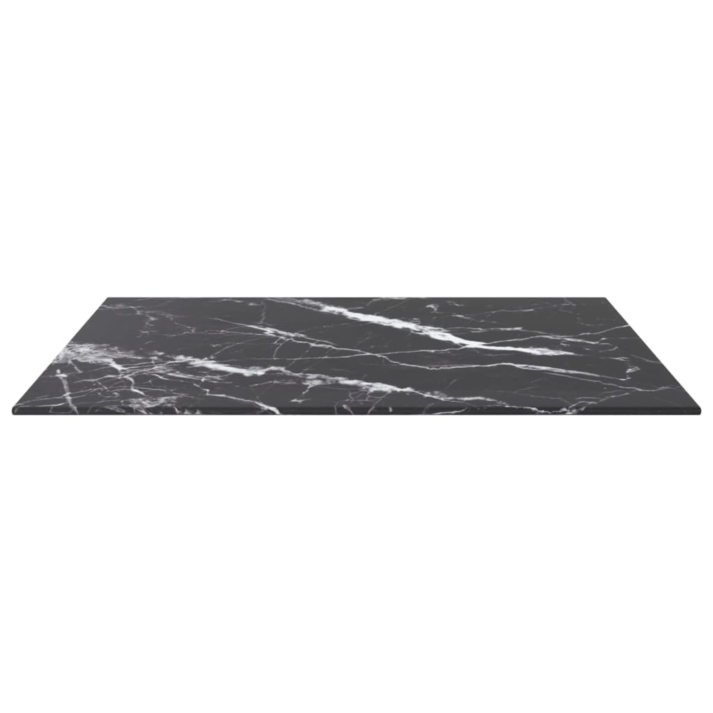 vidaXL Blat masă negru 60x60cm 6mm sticlă securizată design de marmură vidaXL Blat masă negru 60x60cm 6mm sticlă securizată design de marmură