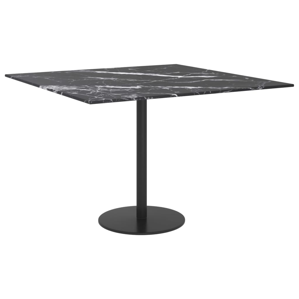 vidaXL Blat masă negru 60x60cm 6mm sticlă securizată design de marmură vidaXL Blat masă negru 60x60cm 6mm sticlă securizată design de marmură