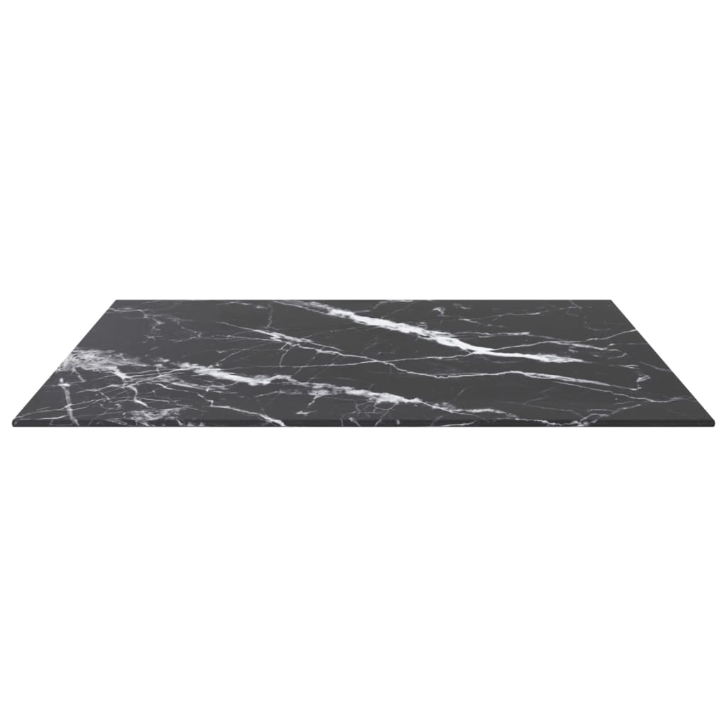 vidaXL Blat masă negru 70x70 cm 6 mm sticlă securizată design marmură vidaXL Blat masă negru 70x70 cm 6 mm sticlă securizată design marmură