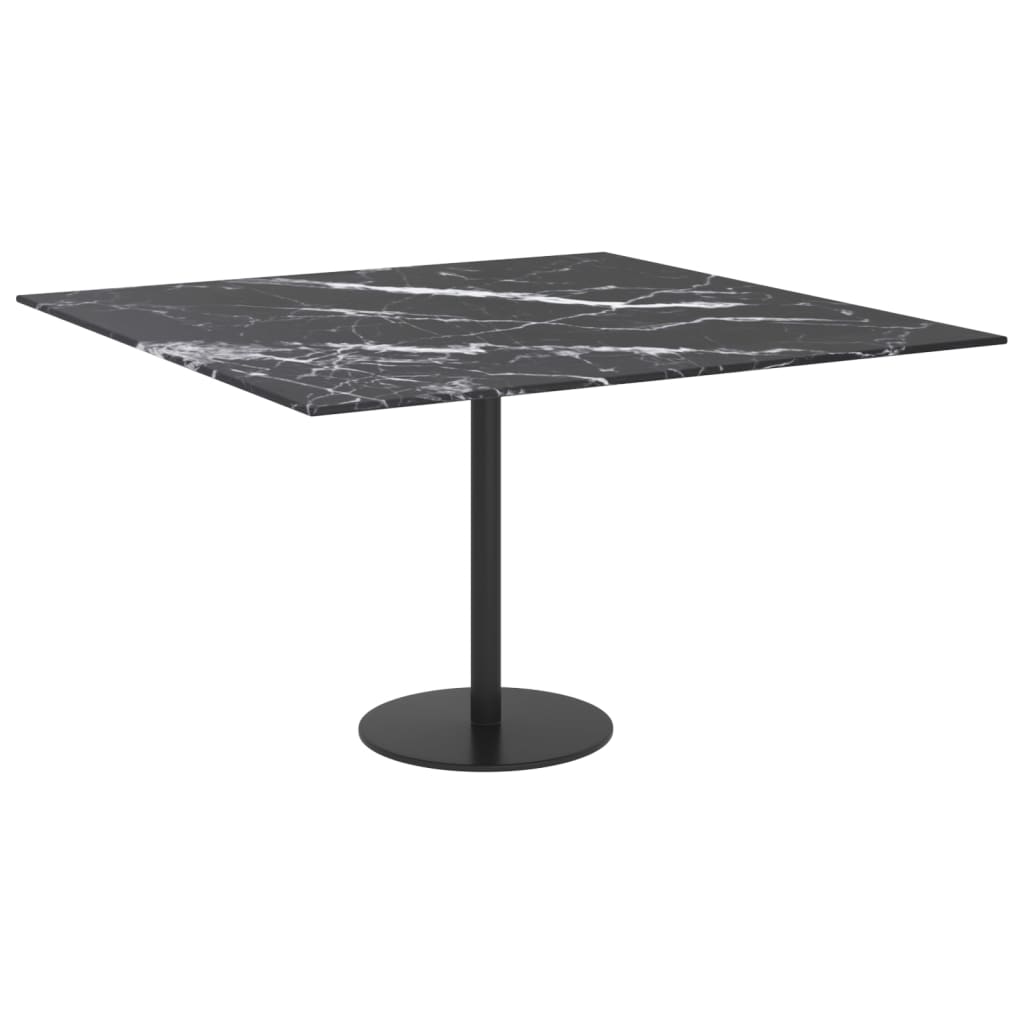 vidaXL Blat masă negru 70x70 cm 6 mm sticlă securizată design marmură vidaXL Blat masă negru 70x70 cm 6 mm sticlă securizată design marmură
