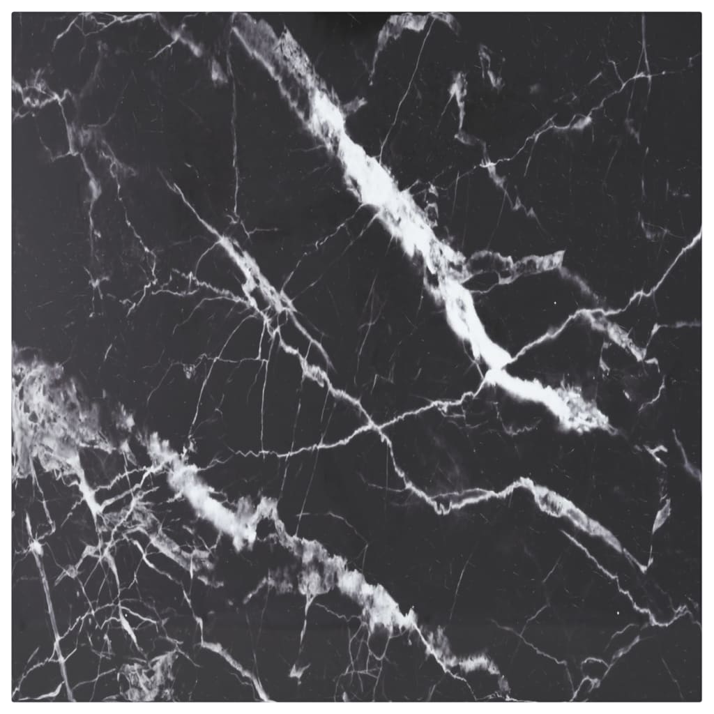 vidaXL Blat masă negru 70x70 cm 6 mm sticlă securizată design marmură vidaXL Blat masă negru 70x70 cm 6 mm sticlă securizată design marmură