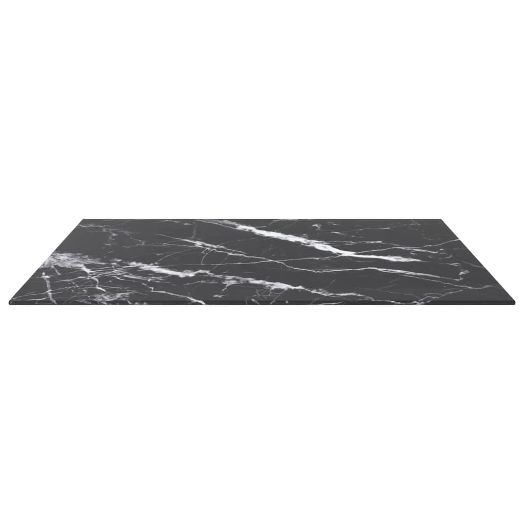 vidaXL Blat masă negru 80x80 cm 6 mm sticlă securizată design marmură vidaXL Blat masă negru 80x80 cm 6 mm sticlă securizată design marmură