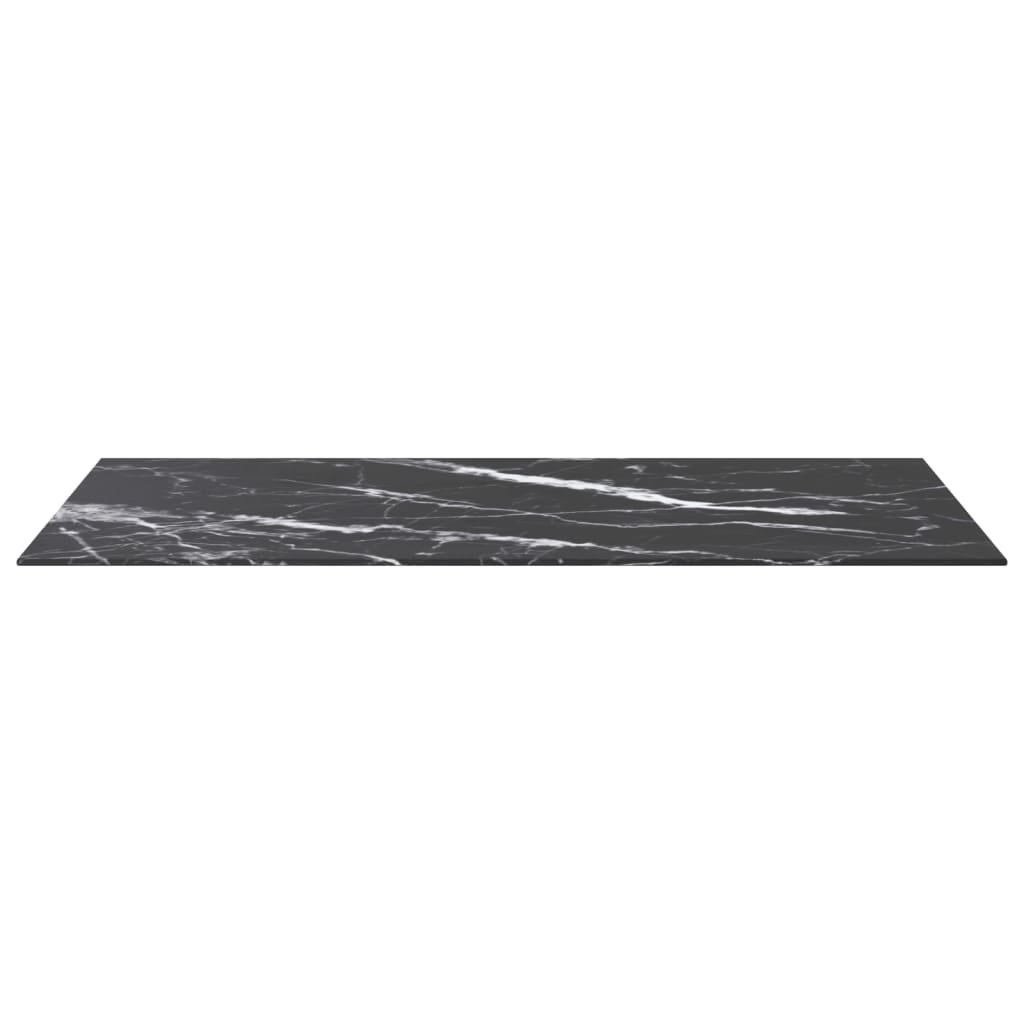 vidaXL Blat masă negru 100x50 cm 6 mm sticlă securizată design marmură vidaXL Blat masă negru 100x50 cm 6 mm sticlă securizată design marmură