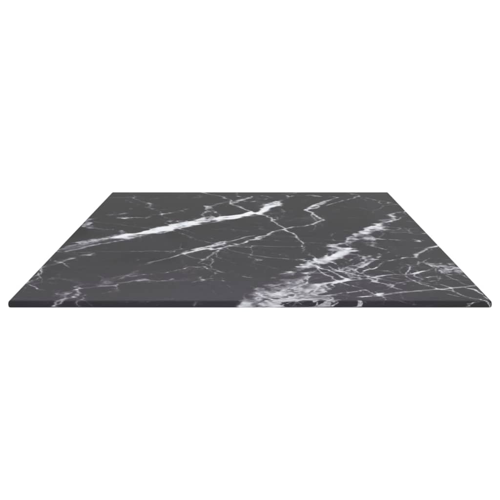 vidaXL Blat masă negru 100x50 cm 6 mm sticlă securizată design marmură vidaXL Blat masă negru 100x50 cm 6 mm sticlă securizată design marmură