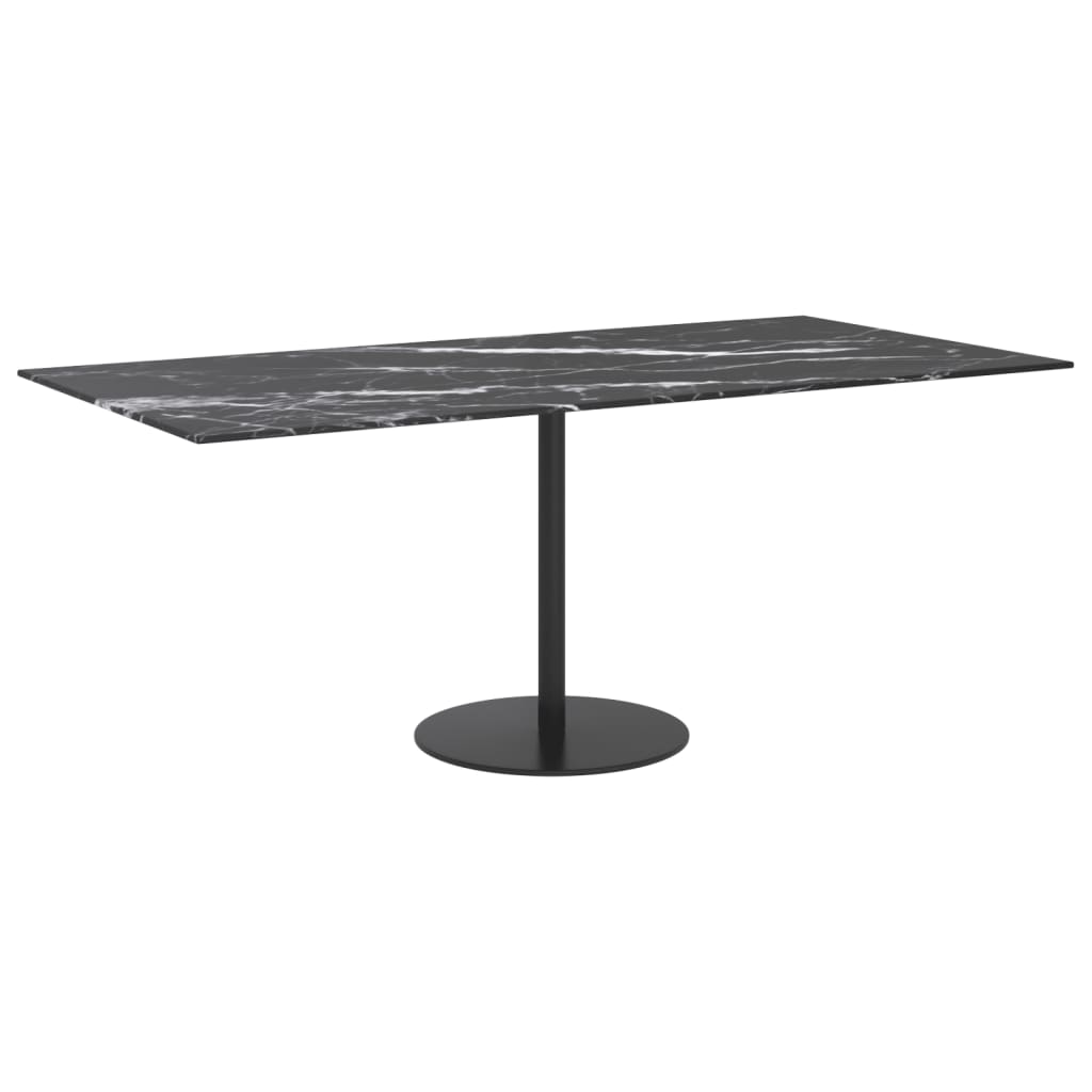 vidaXL Blat masă negru 100x50 cm 6 mm sticlă securizată design marmură vidaXL Blat masă negru 100x50 cm 6 mm sticlă securizată design marmură