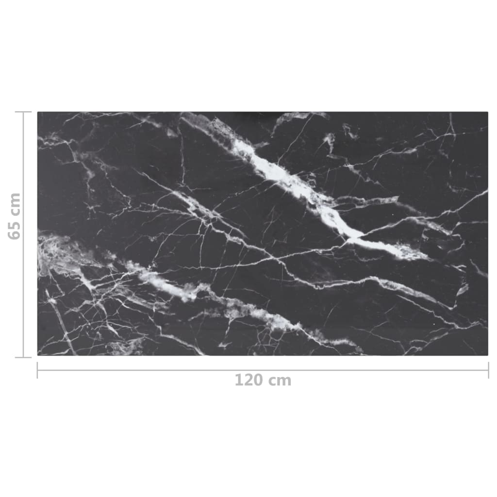 vidaXL Blat masă negru 120x65 cm 8mm sticlă securizată design marmură