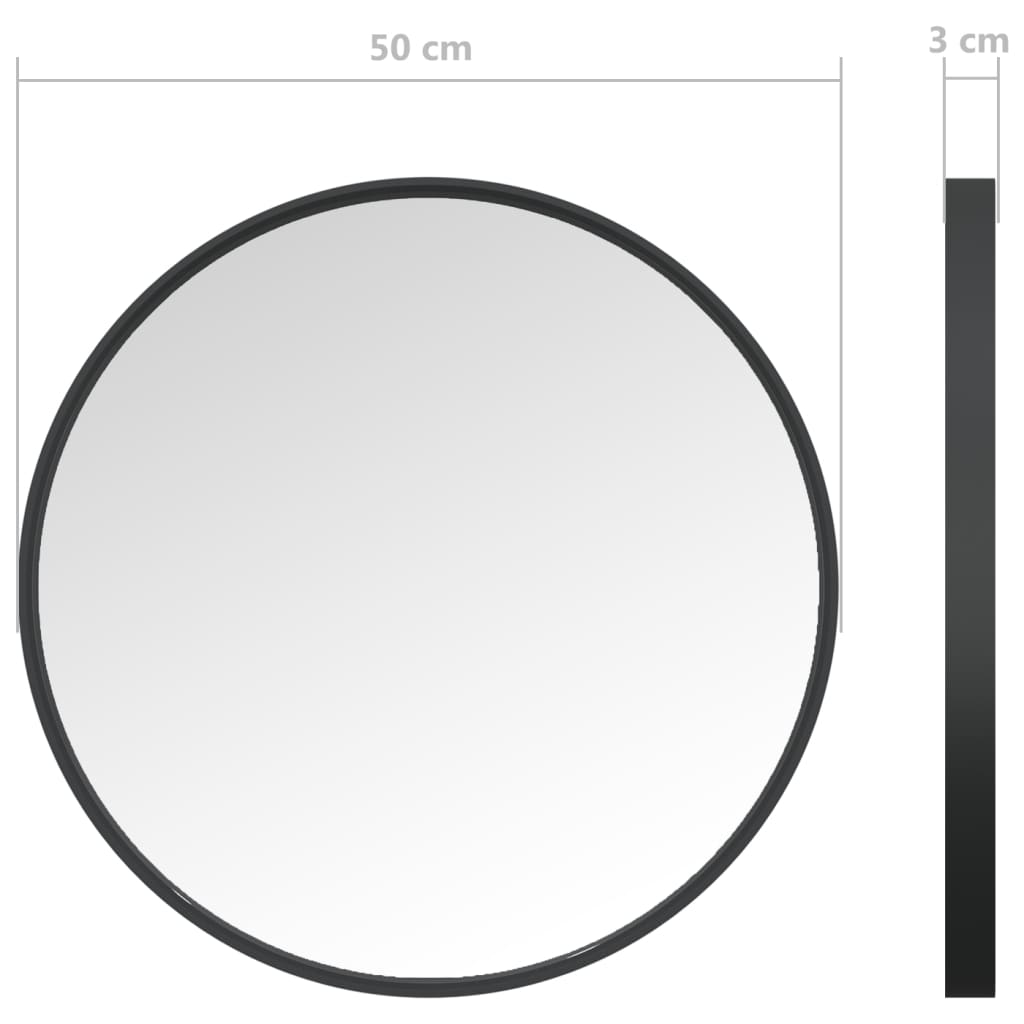 vidaXL Oglindă de perete, negru, 50 cm vidaXL Oglindă de perete, negru, 50 cm