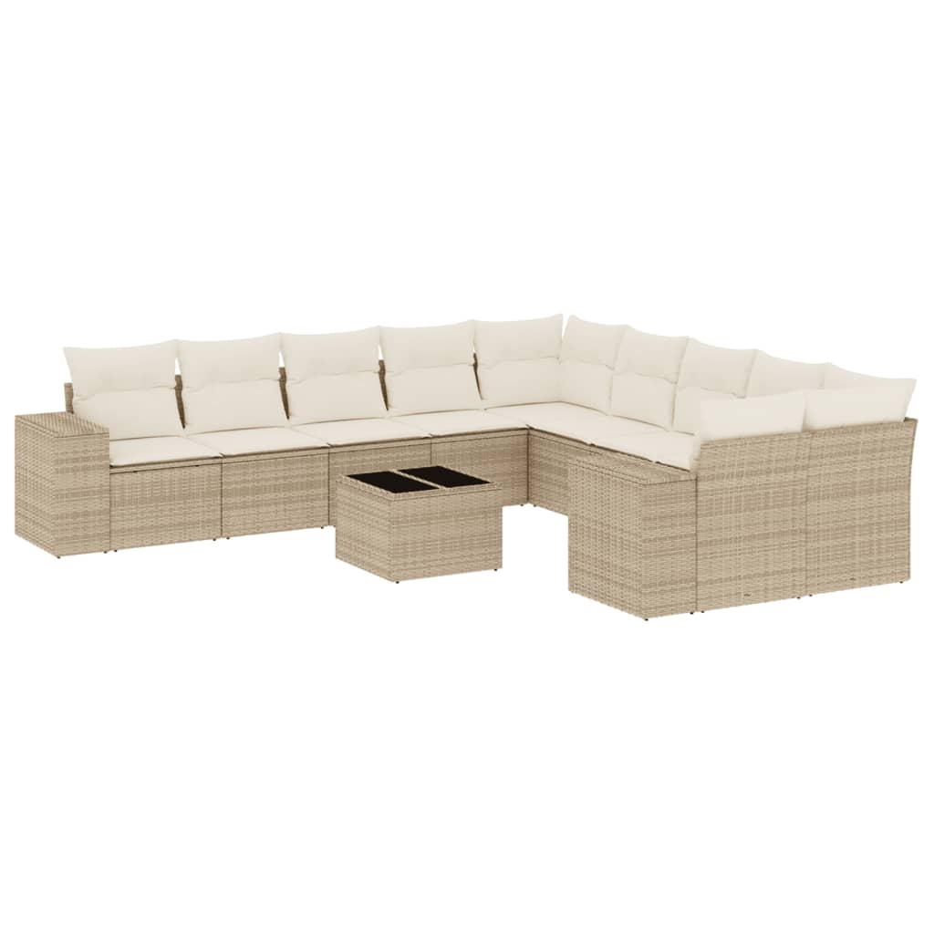 vidaXL Set canapele de grădină cu perne, 11 piese, bej, poliratan vidaXL Set canapele de grădină cu perne, 11 piese, bej, poliratan