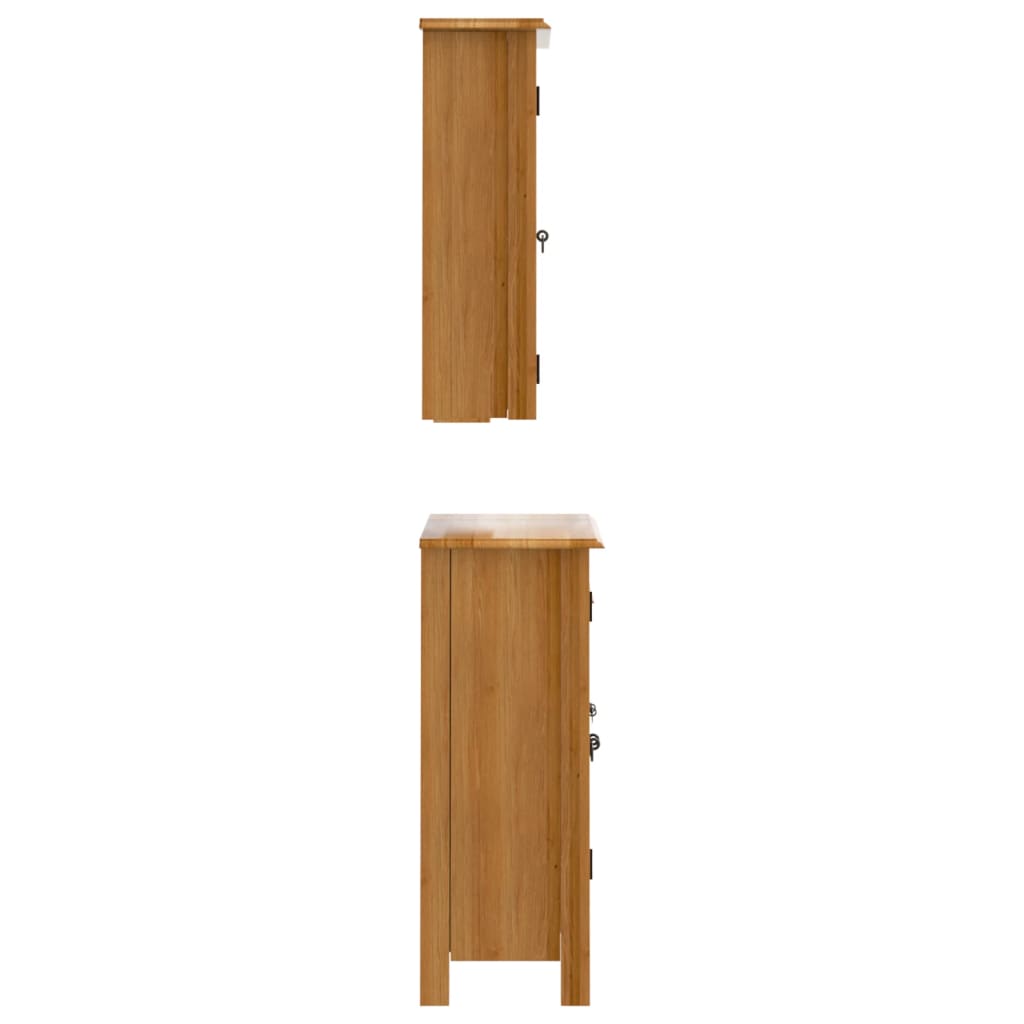 vidaXL Set mobilier de baie, 4 piese, lemn masiv de pin