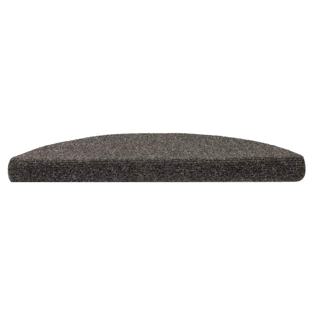 vidaXL Covorașe pentru scări autoadezive, 15 buc., 56x17x3 cm, antracit, semirotunde