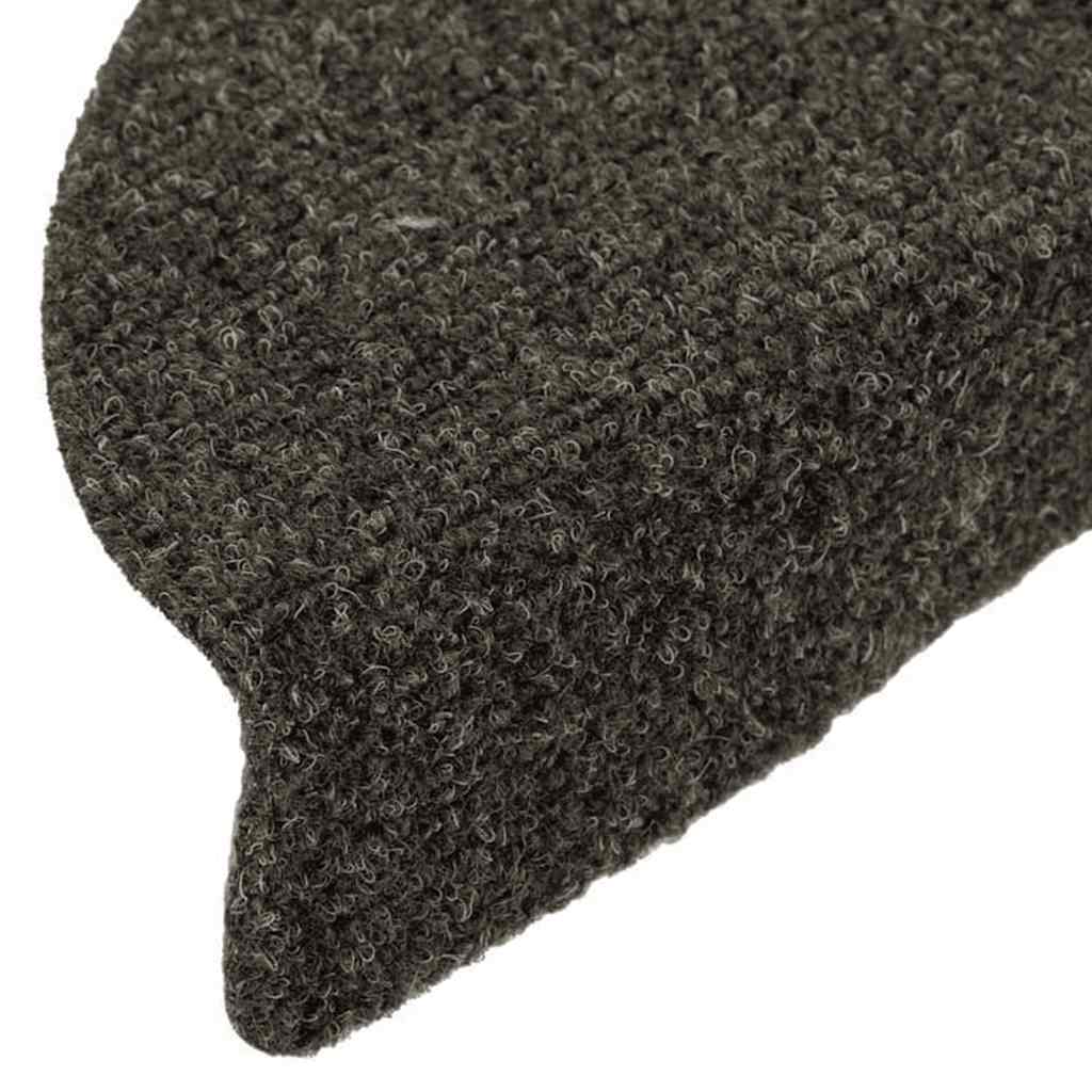vidaXL Covorașe pentru scări autoadezive, 15 buc., 56x17x3 cm, antracit, semirotunde