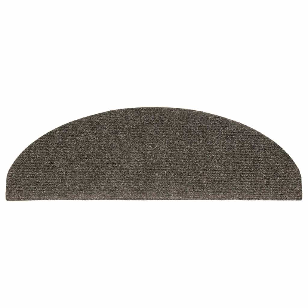 vidaXL Covorașe pentru scări autoadezive, 15 buc., 65x21x4 cm, antracit, semirotunde, mari