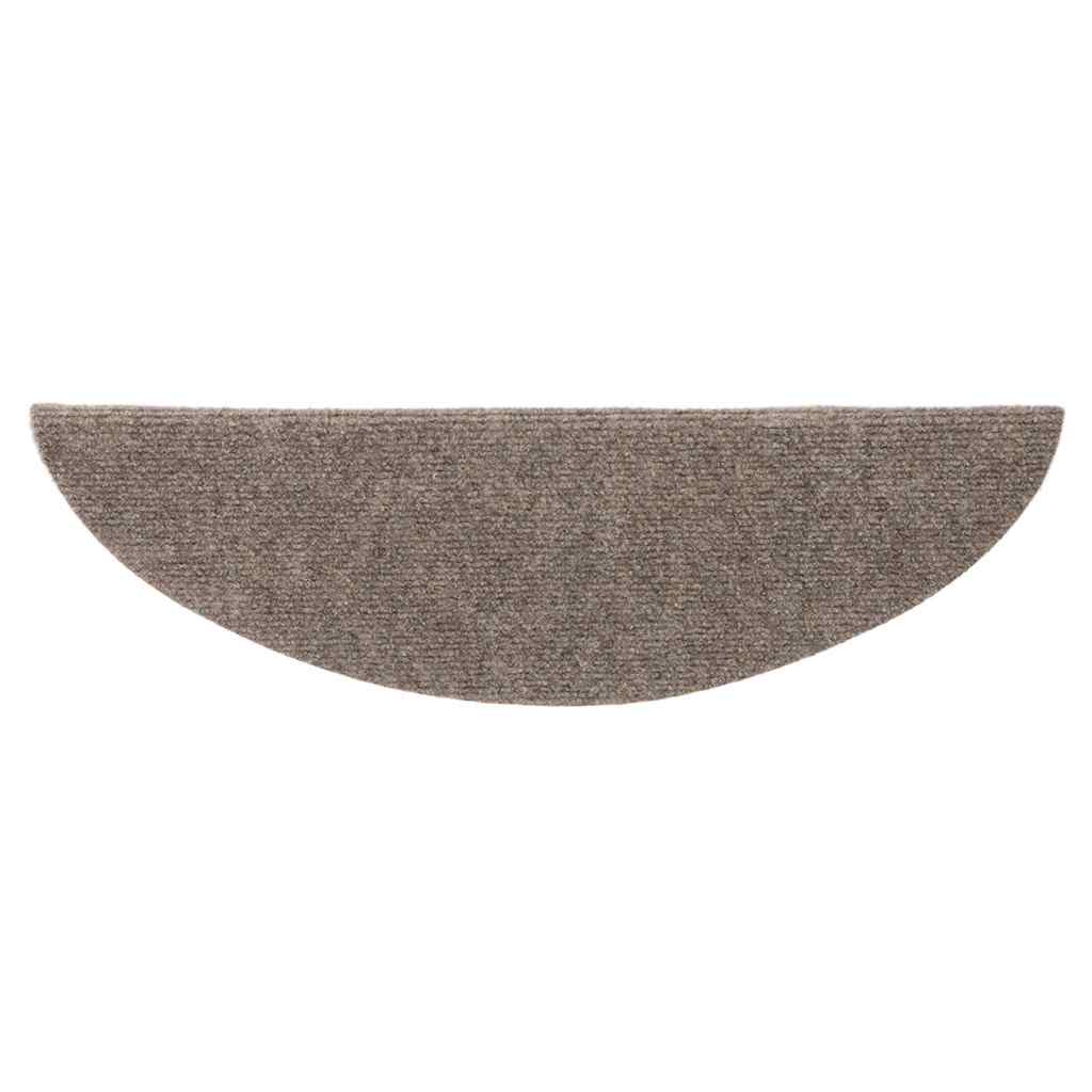 vidaXL Covorașe autoadezive pentru scări, 15 buc., 56x17x3 cm, bej, semirotunde