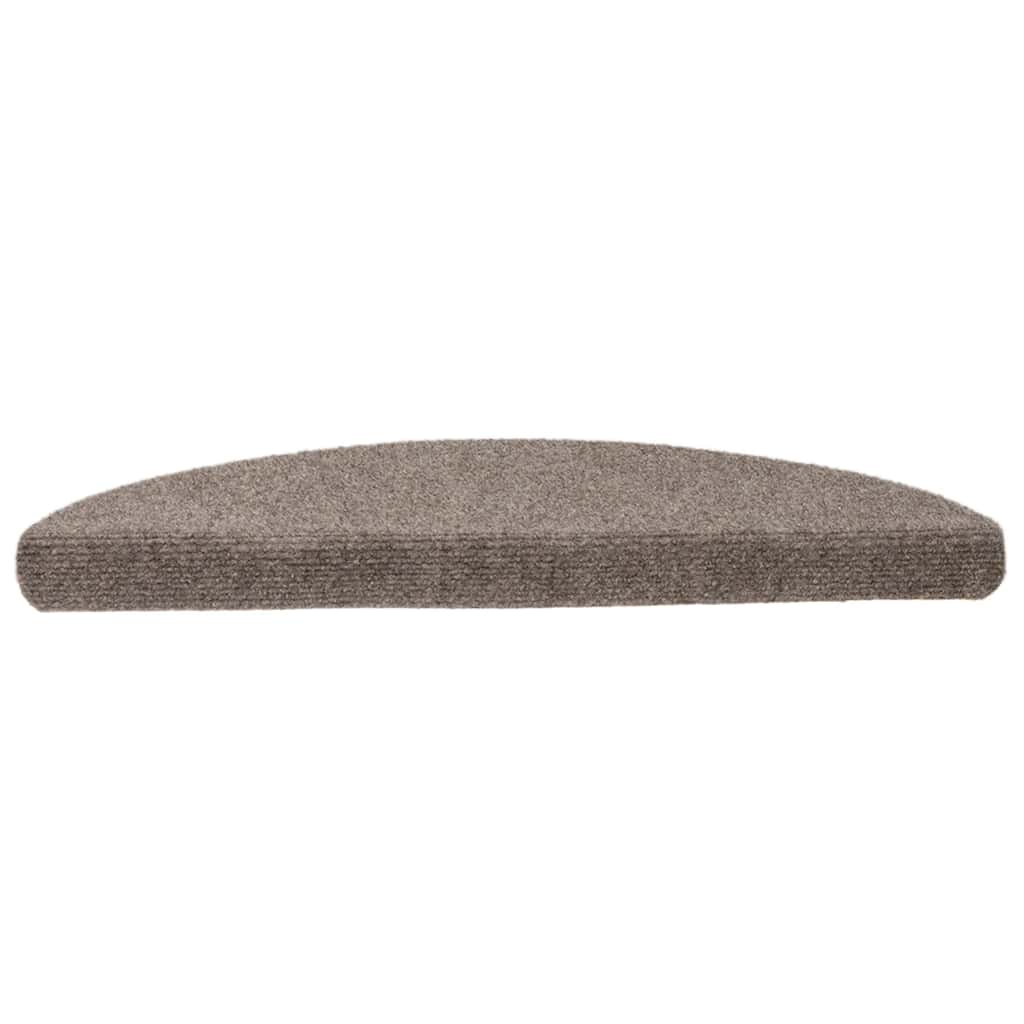vidaXL Covorașe autoadezive pentru scări, 15 buc., 65x21x4 cm, bej, semirotunde, mari