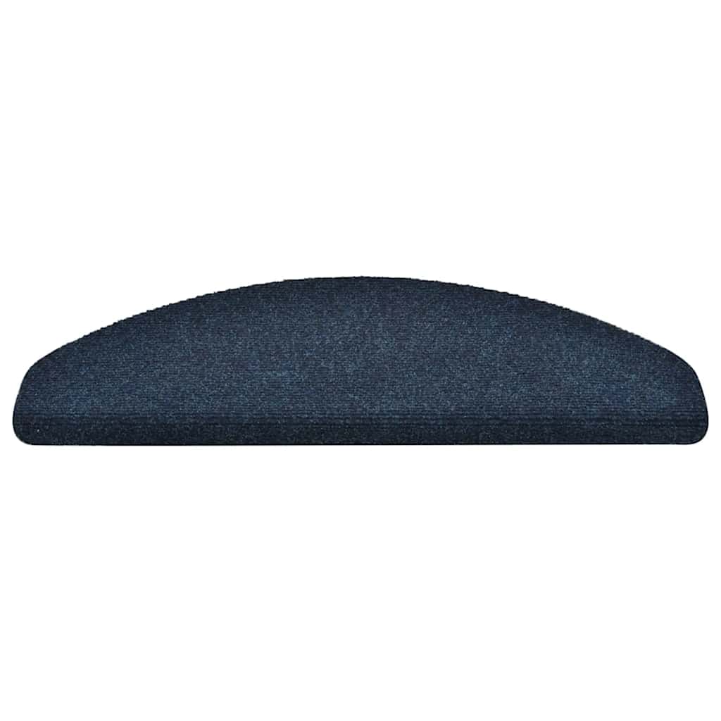 vidaXL Covorașe autoadezive pentru scări, 15 buc., 65x21x4 cm, bleumarin, semirotunde, mari