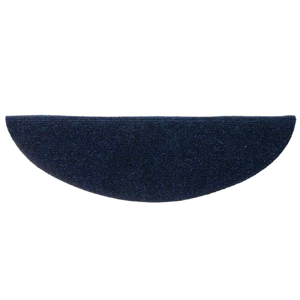 vidaXL Covorașe autoadezive pentru scări, 15 buc., 65x21x4 cm, bleumarin, semirotunde, mari