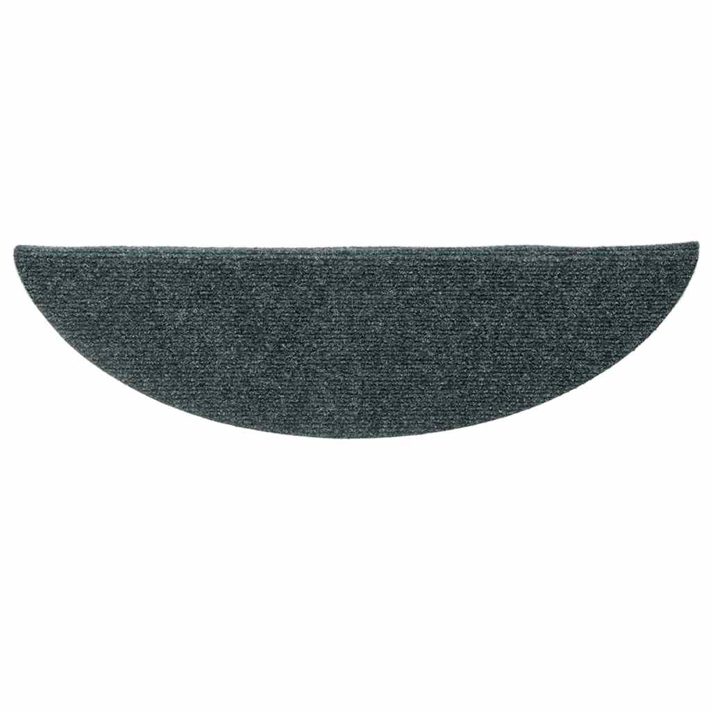 vidaXL Covorașe autoadezive pentru scări, 15 buc., 56x17x3 cm, semirotunde, verzi