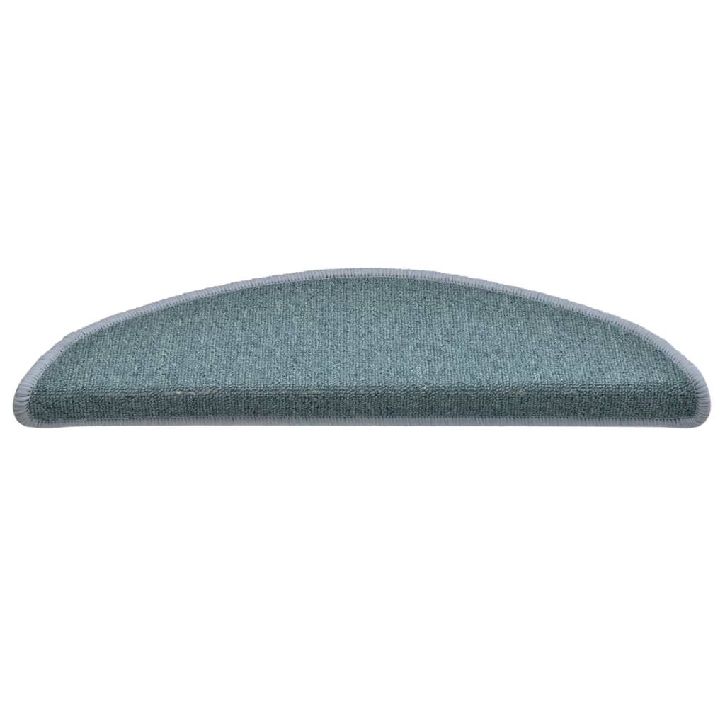 vidaXL Covorașe pentru scări, 15 buc., 56x17x3 cm, albastru marin, semirotunde