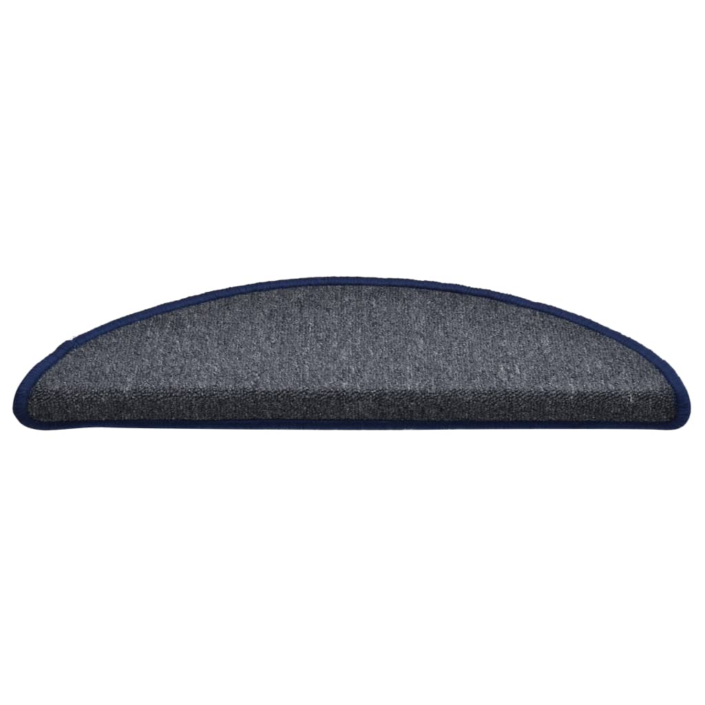 vidaXL Covorașe pentru scări, 15 buc., 56x17x3 cm, gri închis și albastru, semirotunde vidaXL Covorașe pentru scări, 15 buc., 56x17x3 cm, gri închis și albastru, semirotunde