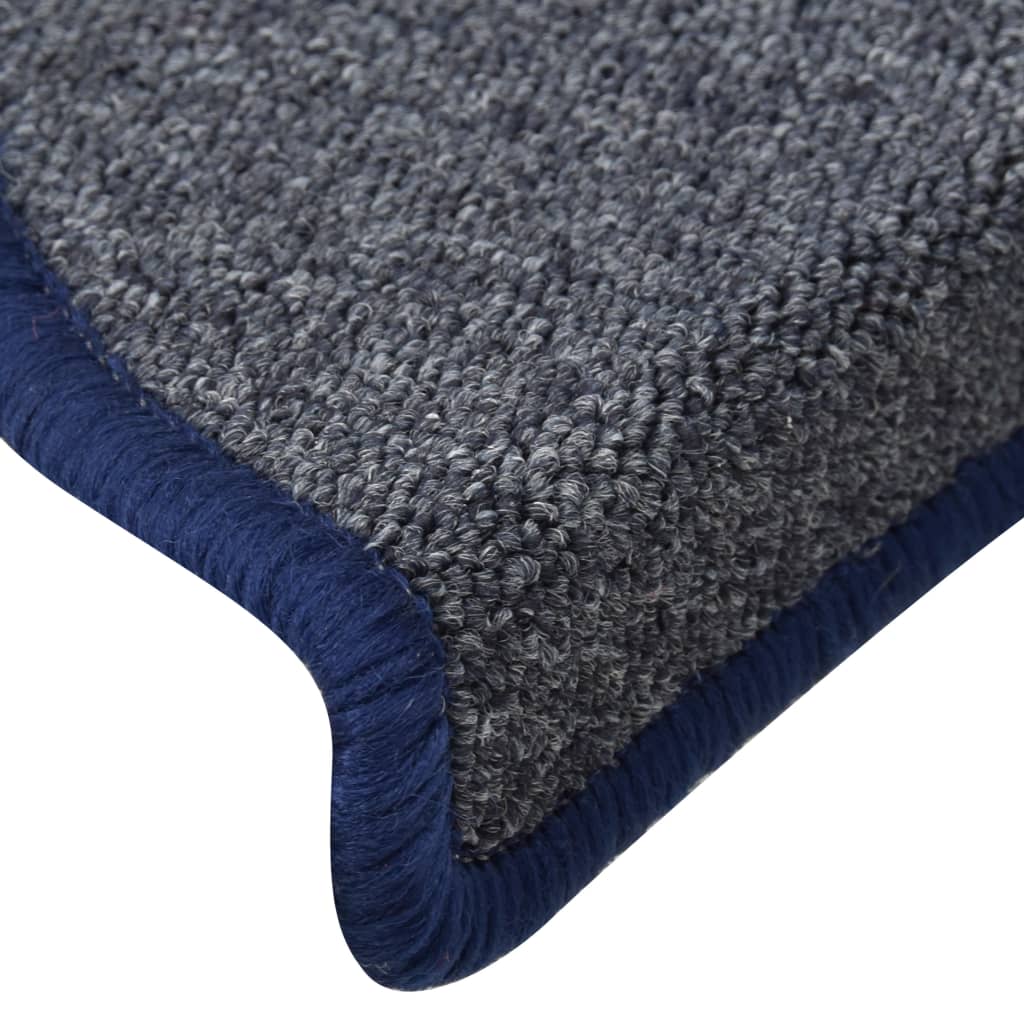 vidaXL Covorașe pentru scări, 15 buc., 56x17x3 cm, gri închis și albastru, semirotunde vidaXL Covorașe pentru scări, 15 buc., 56x17x3 cm, gri închis și albastru, semirotunde