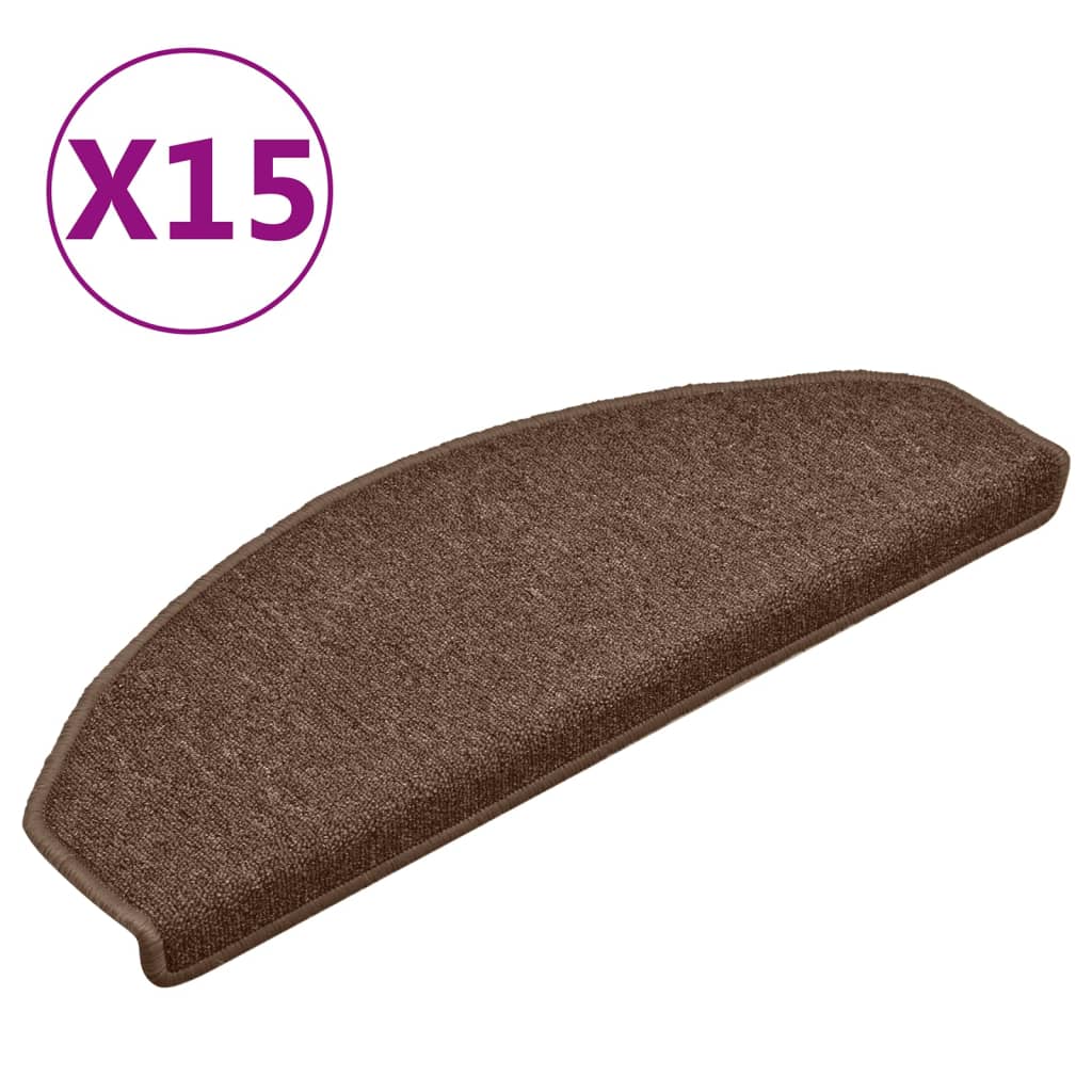 vidaXL Covorașe pentru scări, 15 buc., 65x24x4 cm, maro, semirotunde, mari vidaXL Covorașe pentru scări, 15 buc., 65x24x4 cm, maro, semirotunde, mari