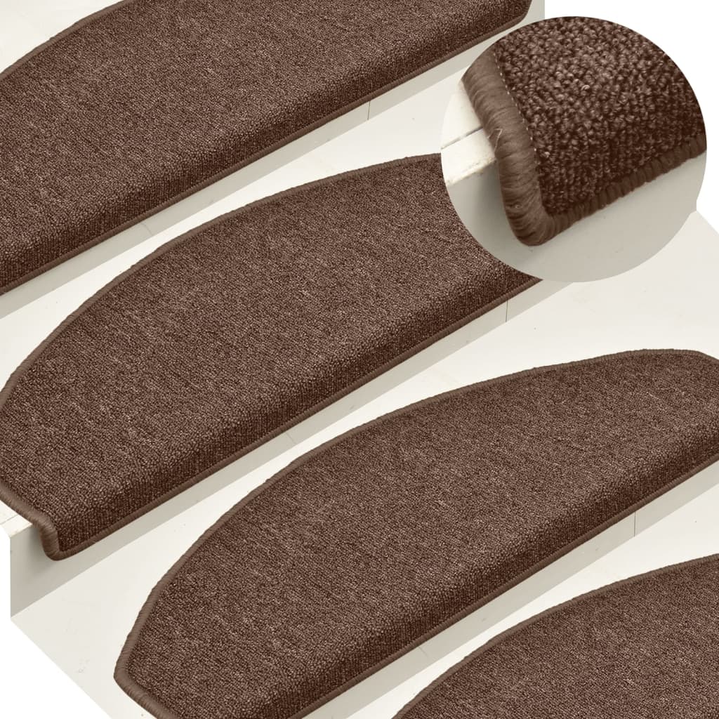 vidaXL Covorașe pentru scări, 15 buc., 65x24x4 cm, maro, semirotunde, mari vidaXL Covorașe pentru scări, 15 buc., 65x24x4 cm, maro, semirotunde, mari
