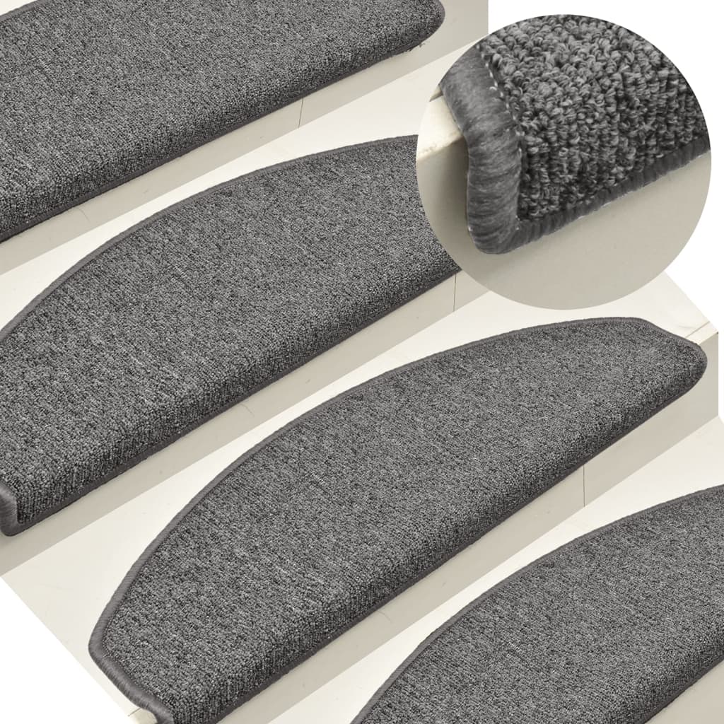 vidaXL Covorașe pentru scări, 15 buc., 65x24x4 cm, gri închis, semirotunde, mari vidaXL Covorașe pentru scări, 15 buc., 65x24x4 cm, gri închis, semirotunde, mari