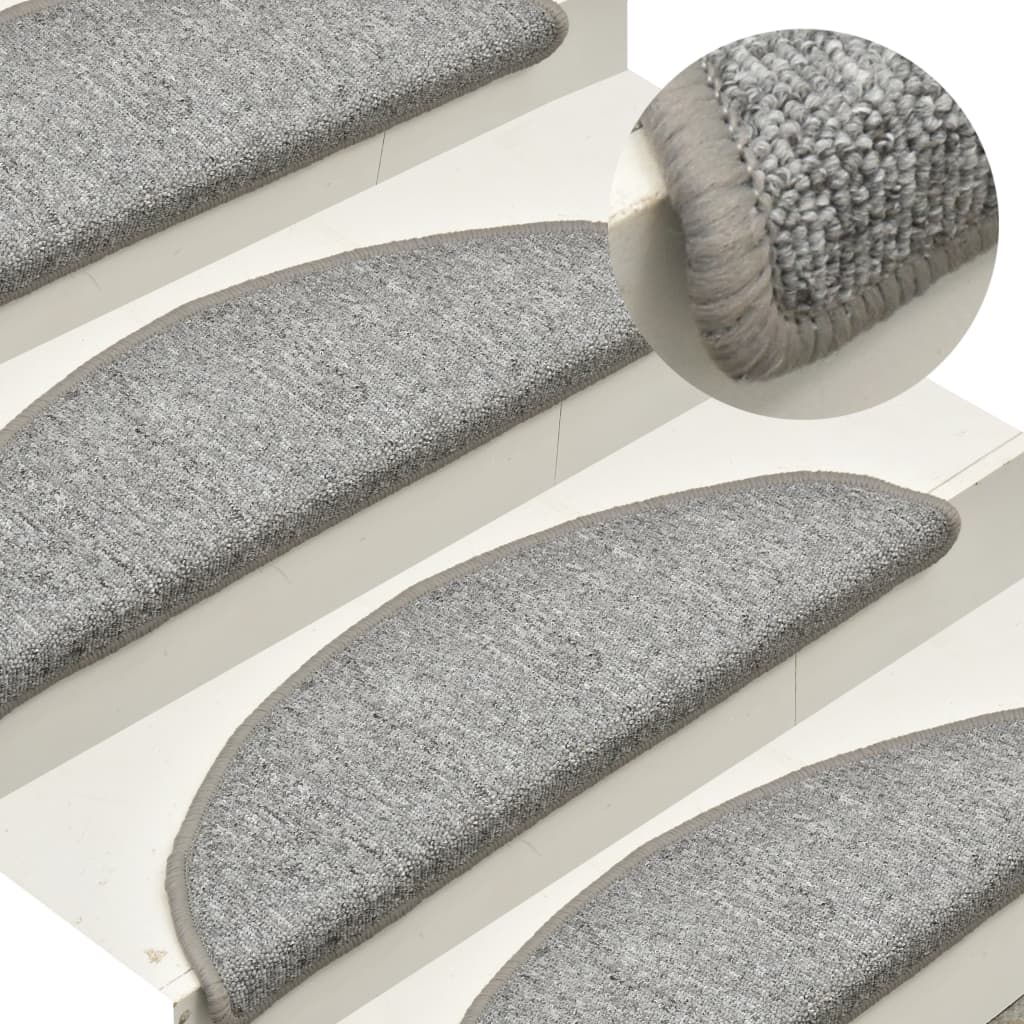 vidaXL Covorașe pentru scări, 15 buc., 56x17x3 cm, gri deschis, semirotunde vidaXL Covorașe pentru scări, 15 buc., 56x17x3 cm, gri deschis, semirotunde