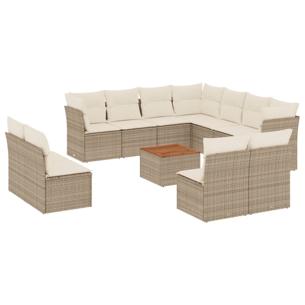 vidaXL Set canapele de grădină cu perne, 12 piese, bej, poliratan vidaXL Set canapele de grădină cu perne, 12 piese, bej, poliratan
