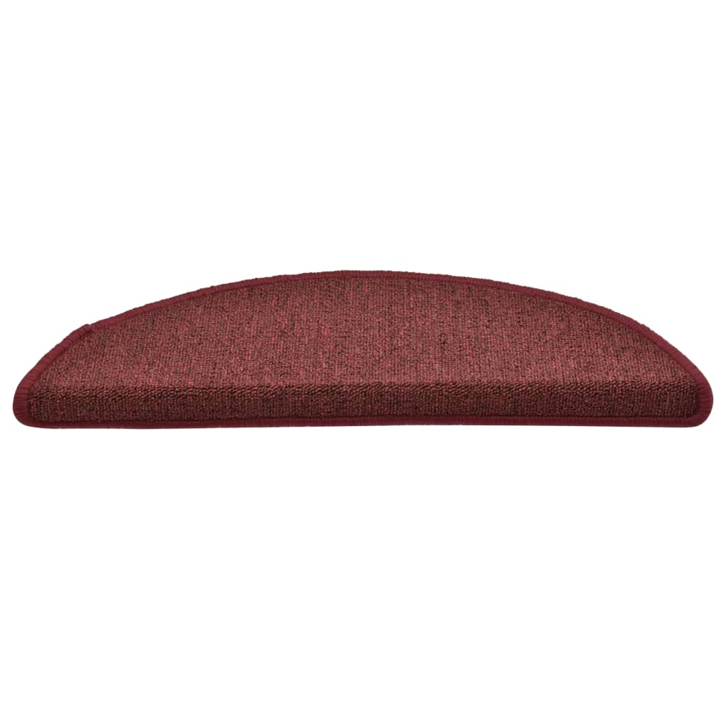 vidaXL Covorașe pentru trepte scară, 15 buc., roșu, 56x17x3 cm